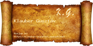 Klauber Gusztáv névjegykártya
